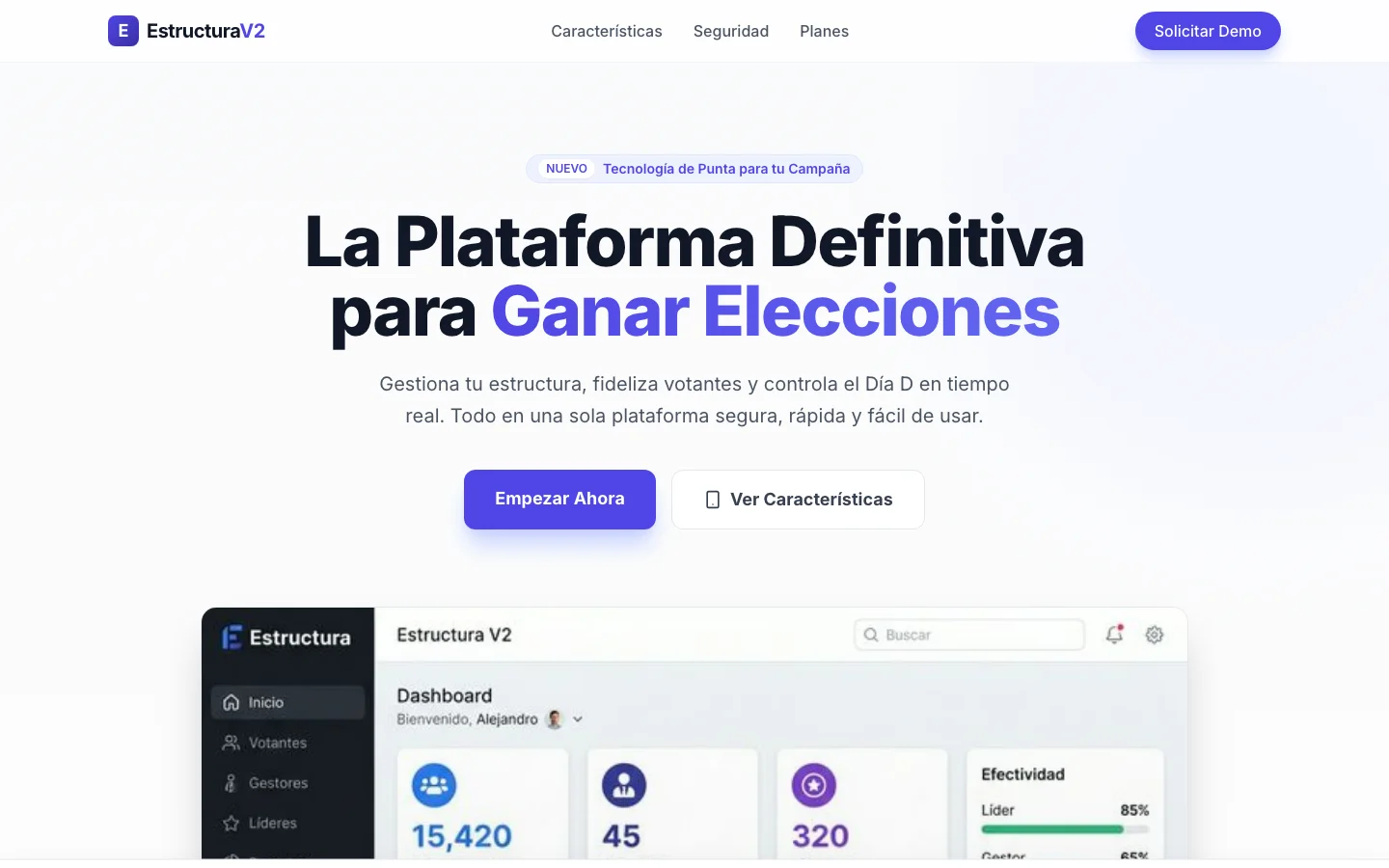 Captura de pantalla real de TuVictoria